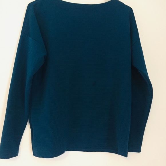 *DONATED* BOBEAU Teal Embellished Pullover Long Sleeve Top Size Small - Picture 3 of 10